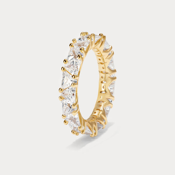 Adah Trillion Cut Gold Eternity Ring JOOEL