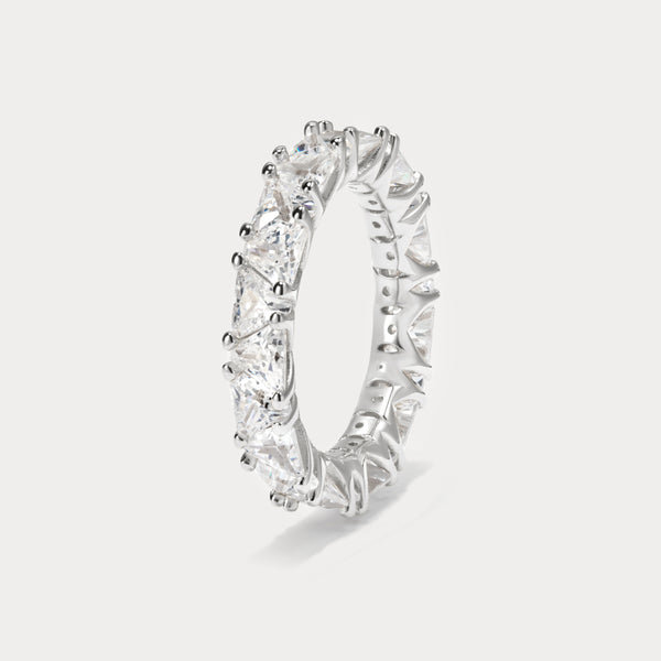 Adah Trillion Cut Silver Eternity Ring JOOEL