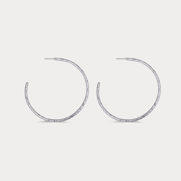 Saffana Silver Hoop Earrings JOOEL