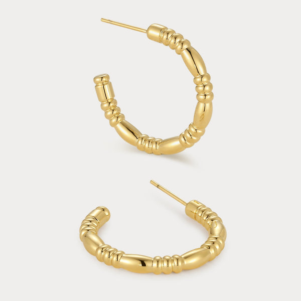 Noa Beaded Gold Hoop Earrings (Petit) JOOEL