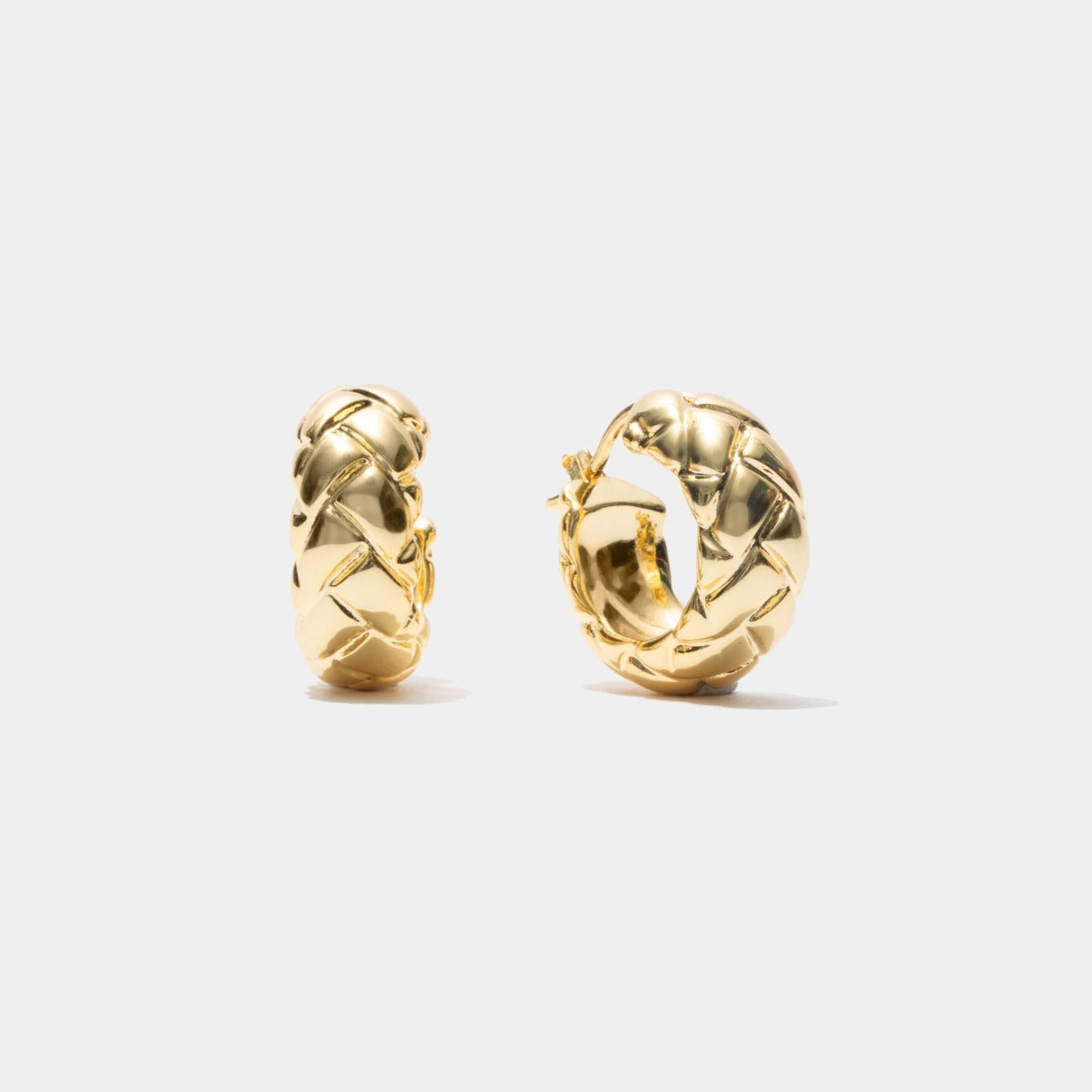 Source Double Helix Huggies Twist Earrings Gold Plated Joyas